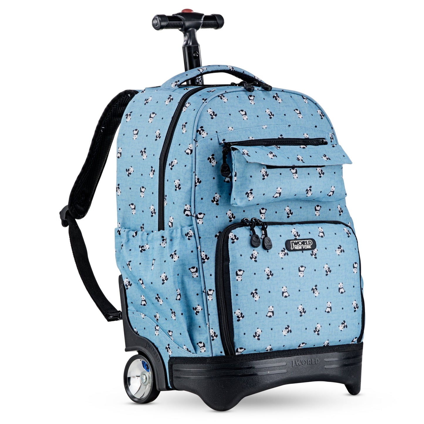 Mochila Escolar Con Ruedas Panda 3 en 1: (Lonchera + Lapicera) Integradas