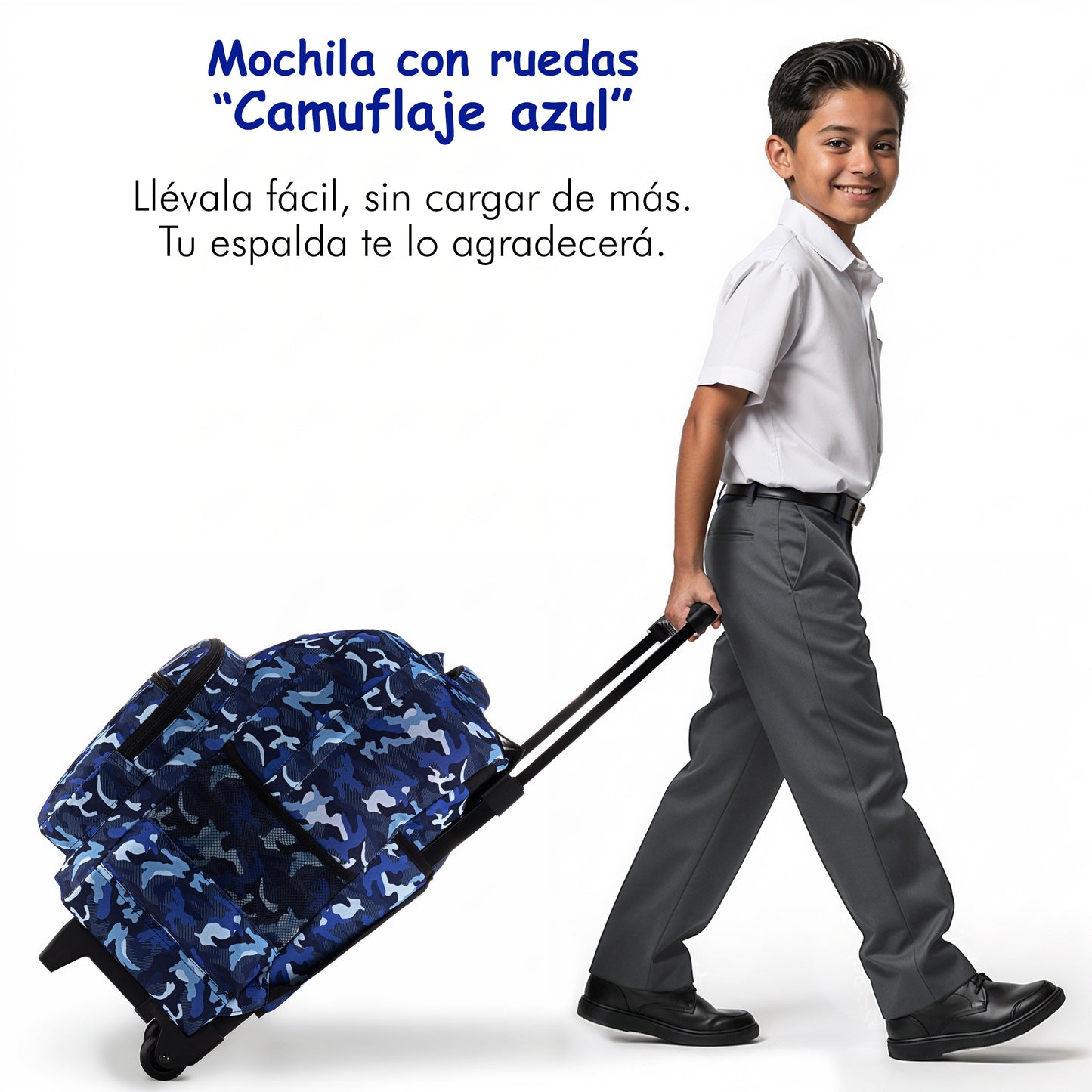 Mochila Escolar Con Ruedas Camuflaje