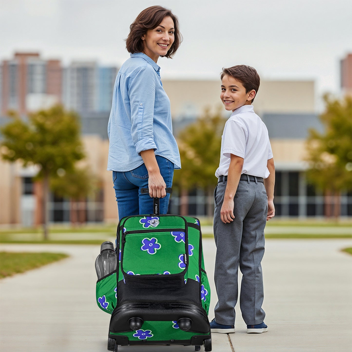 Mochila Escolar Con Ruedas Duo JWorld Picnic + Lonchera