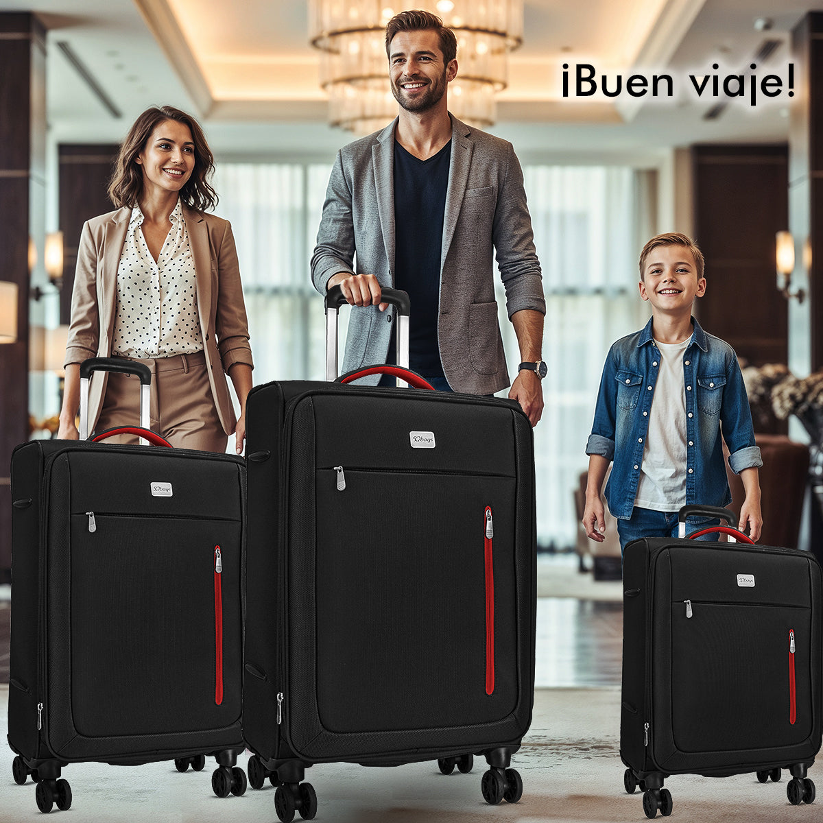 Set de 3 Maletas de tela Play 20", 24" Y 28”