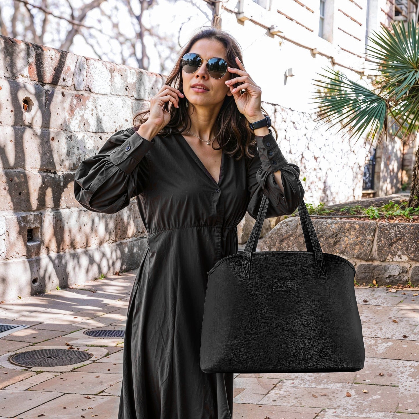 Bolsa Negra para Mujer MILAN con Gran Espacio