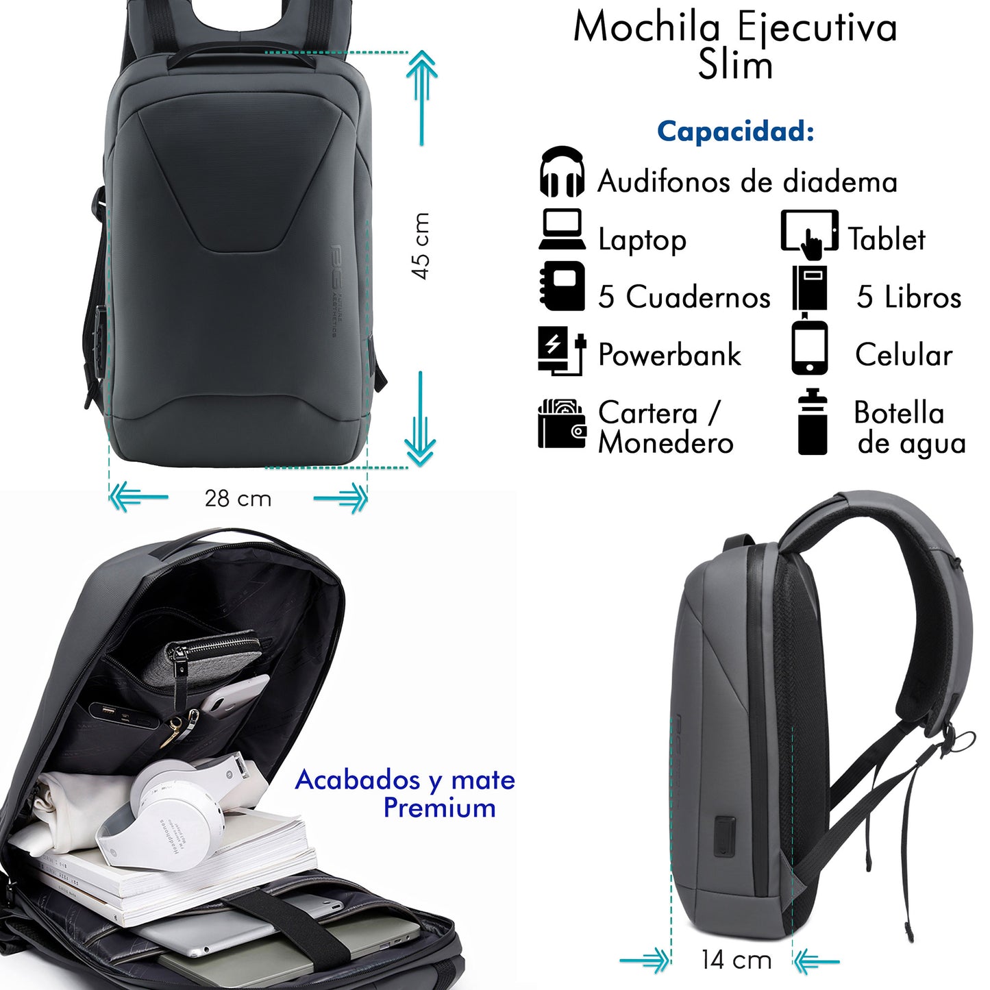 Mochila Ejecutiva Slim Elegante