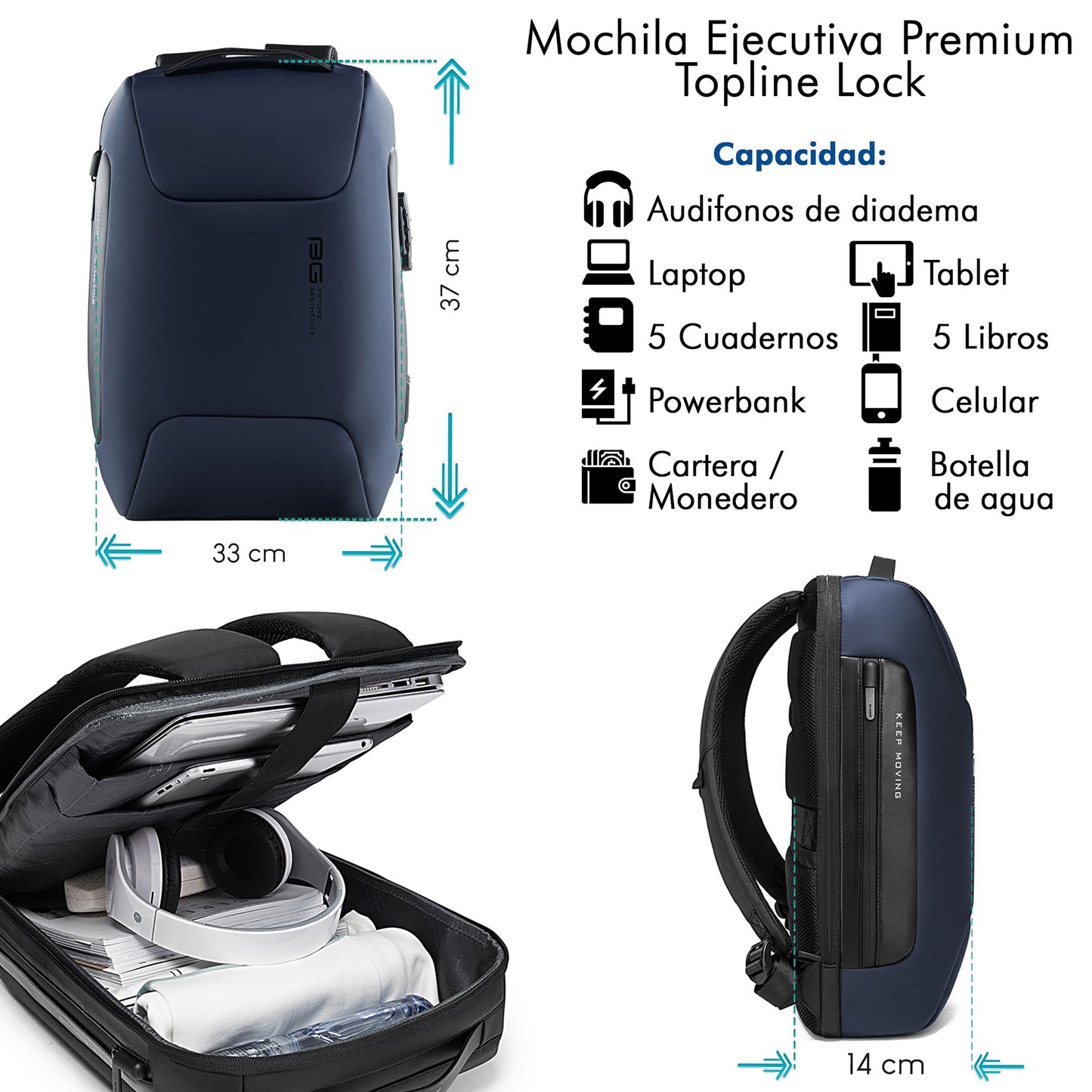Mochila Ejecutiva Premium Azul