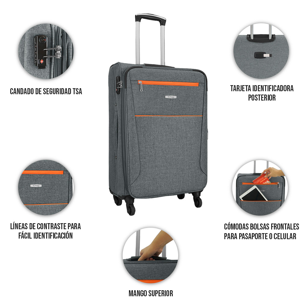 Set de 3 Maletas de tela VIVA 20", 24" Y 28”
