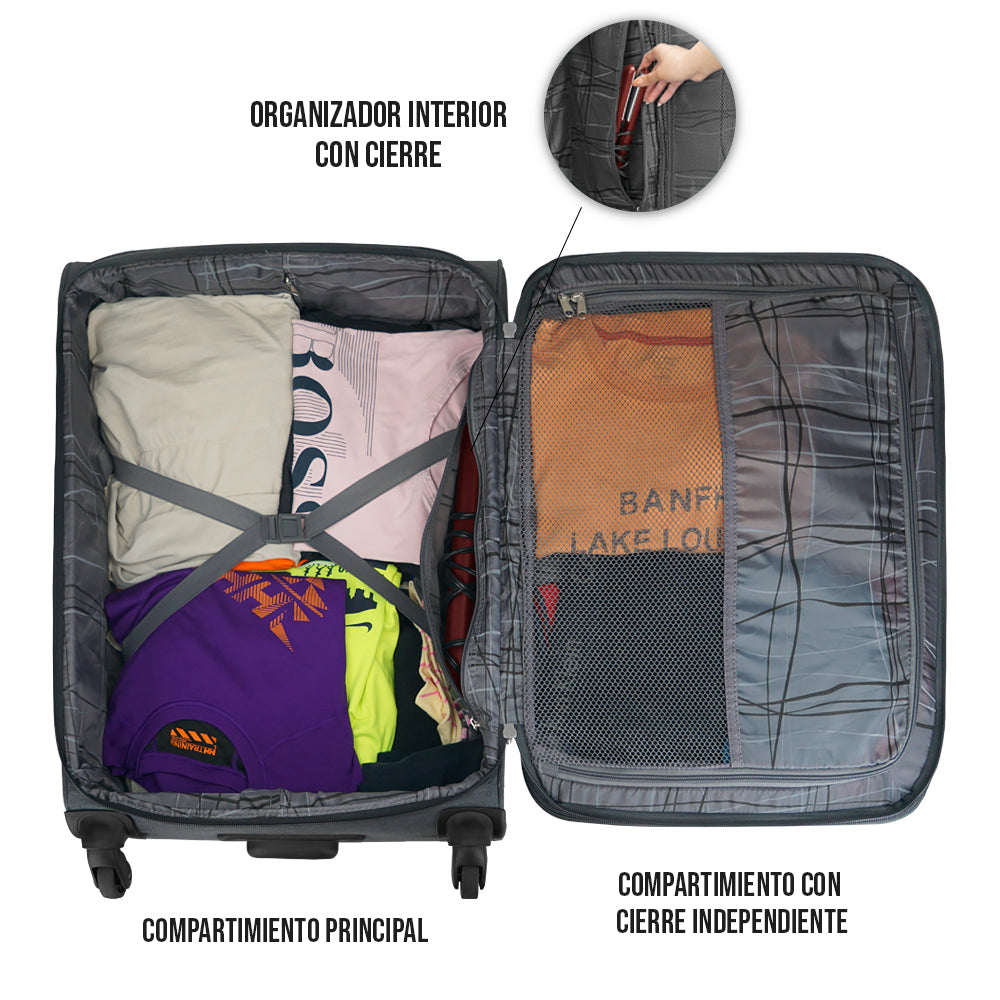 Set de 3 Maletas de tela VIVA 20", 24" Y 28”