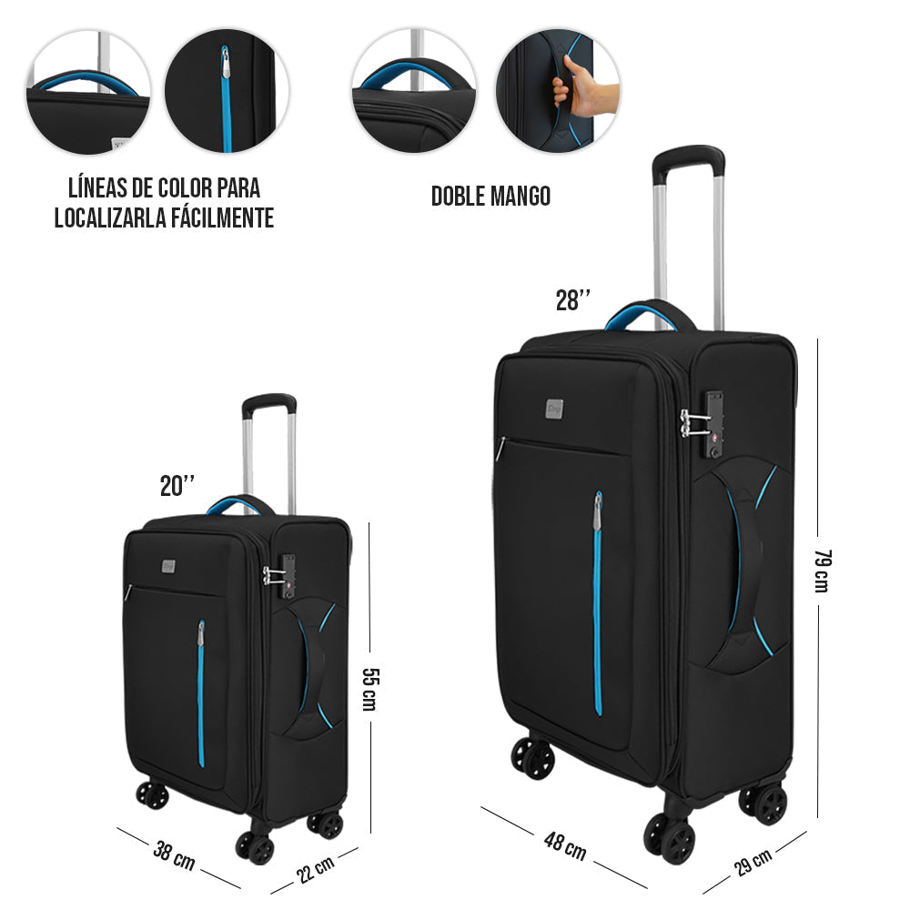 Set de 2 Maletas de tela Play 20" y 28”