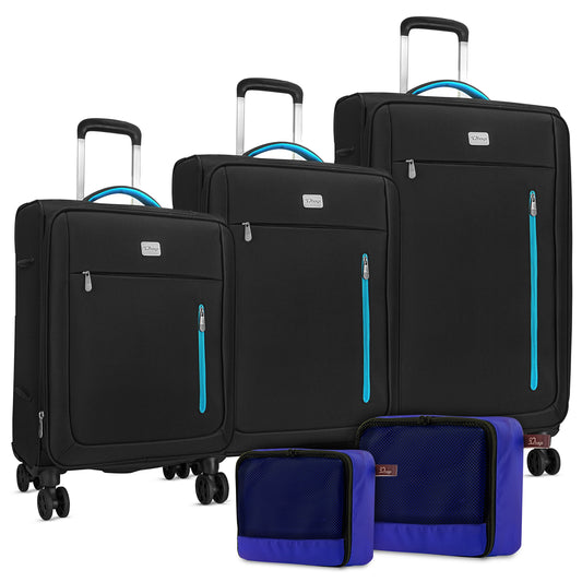 Set de 3 Maletas de tela Play 20", 24" y 28” Azul + 2 Organizadores de Ropa