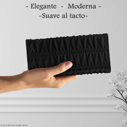 Cartera Grande Con Pliegues Negra