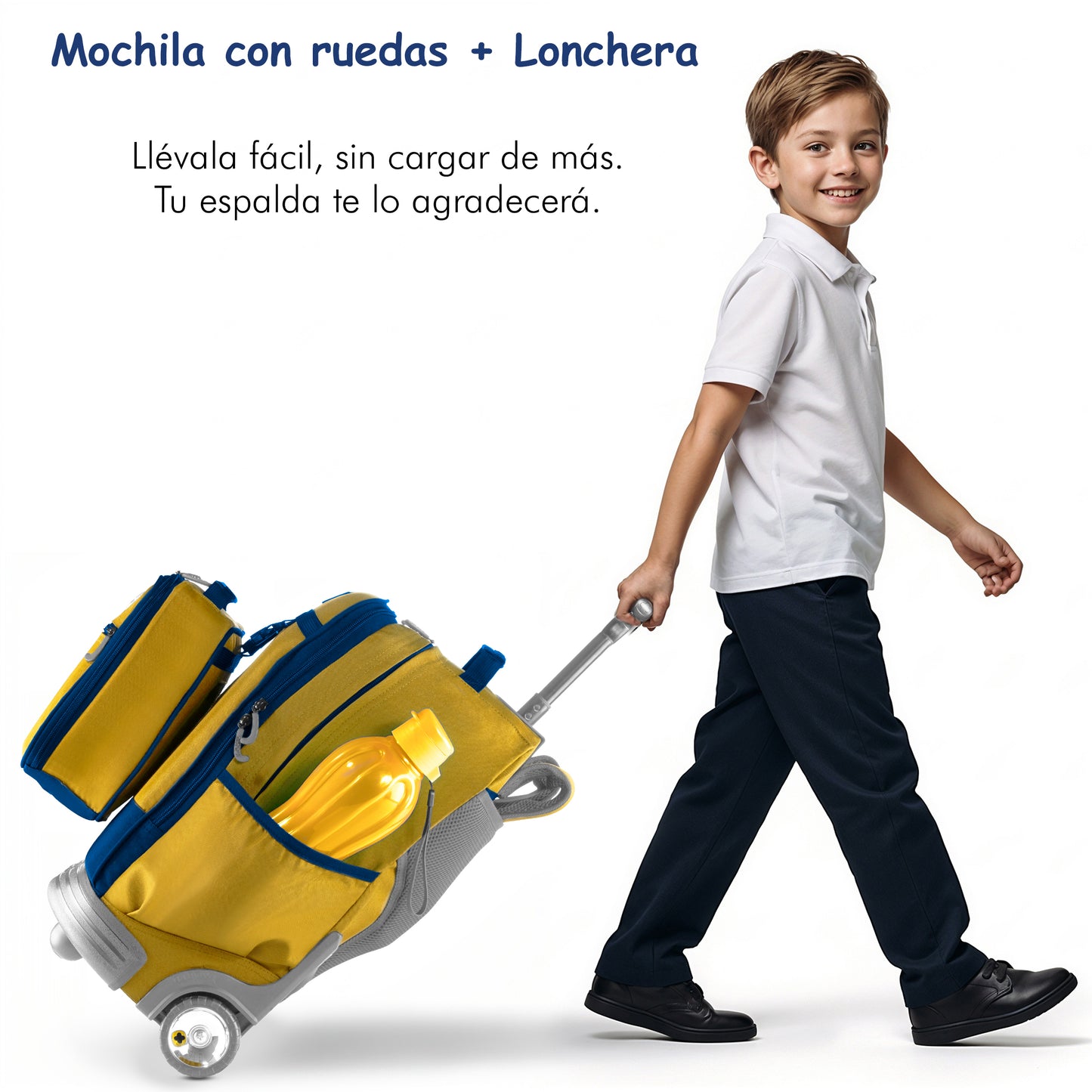 Mochila Escolar Con Ruedas Duo JWorld + Lonchera