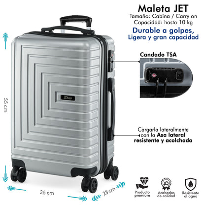 Carry On Jet 20" Plata + 2 Organizadores de ropa