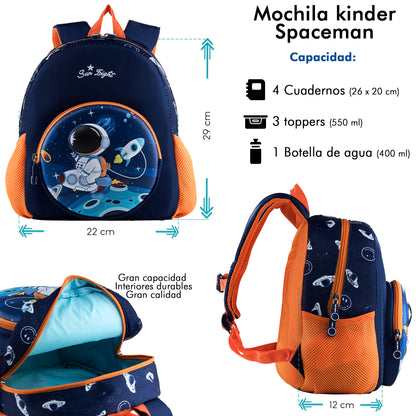 Mochila Escolar Kinder Sun Astronauta 3D