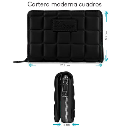 Cartera Cuadros Negra