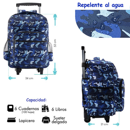 Mochila Escolar Con Ruedas Camuflaje