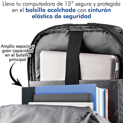 Mochila Business Grande Azul con Puerto USB