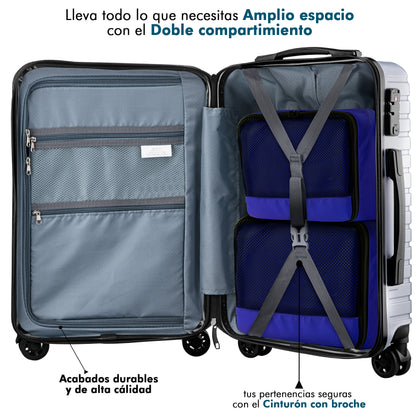 Carry On Jet 20" Plata + 2 Organizadores de ropa