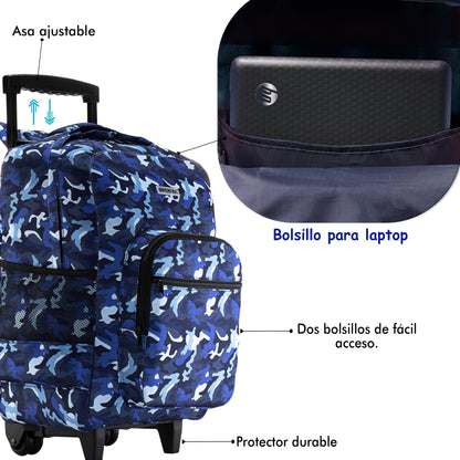 Mochila Escolar Con Ruedas Camuflaje