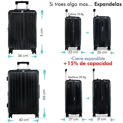 Set de 2 Maletas de Policarbonato YIN 20" y 24”