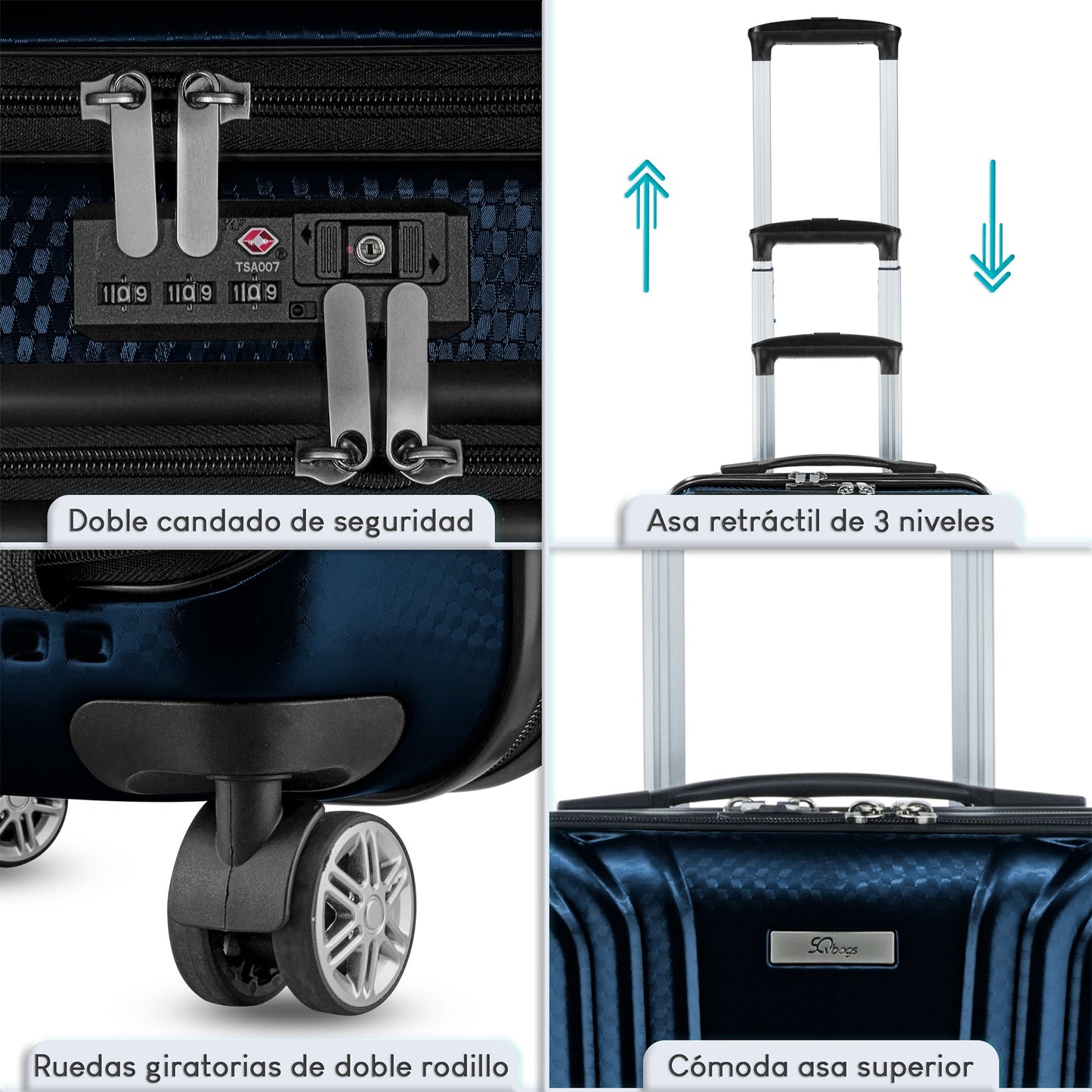 Maleta Business Carry On Premium 20". Maleta de Policarbonato con Compartimento Laptop 17"