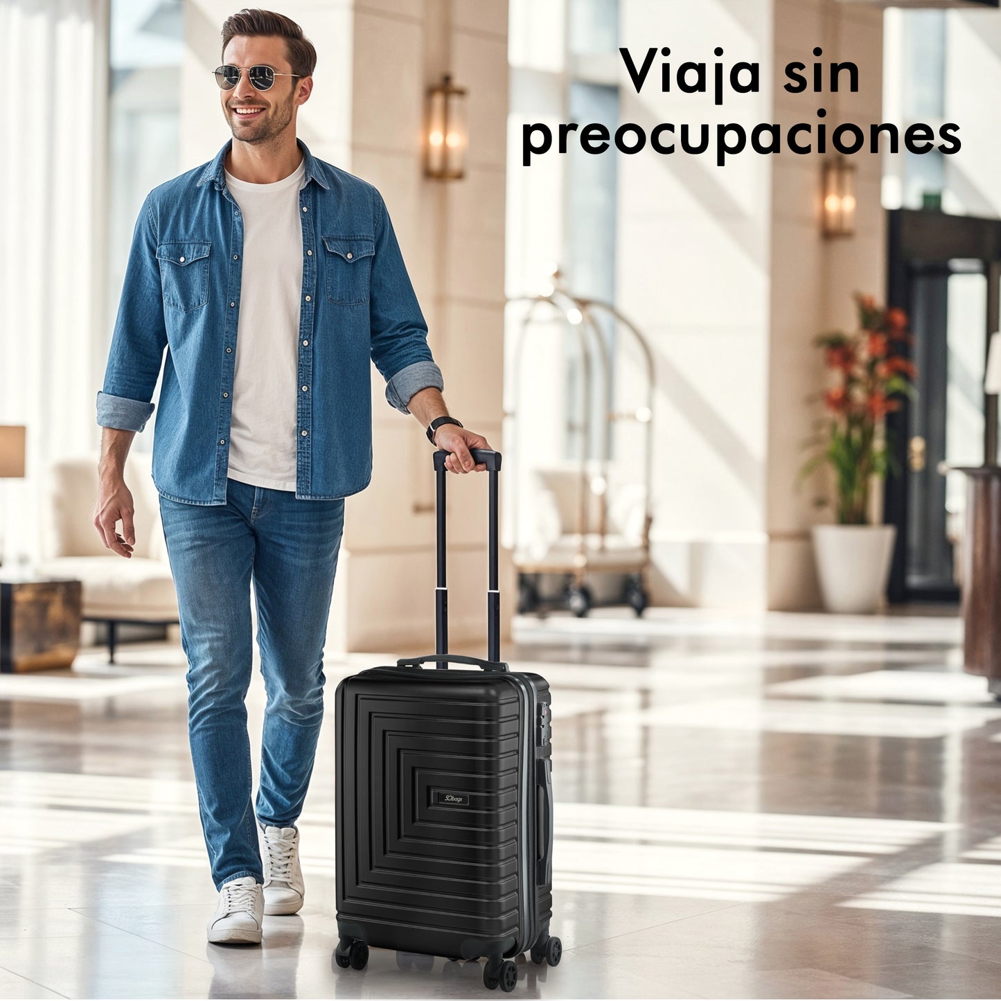 Maleta de Viaje Carry On JET 20 Pulgadas. Maleta de Mano Rígida 10 Kg con Ruedas 360°.