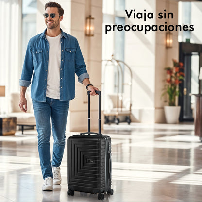 Maleta de Viaje Carry On JET 20 Pulgadas. Maleta de Mano Rígida 10 Kg con Ruedas 360°.