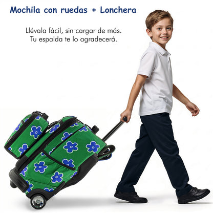 Mochila Escolar Con Ruedas Duo JWorld Picnic + Lonchera