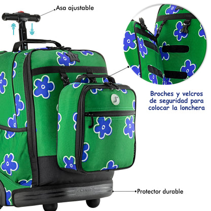 Mochila Escolar Con Ruedas Duo JWorld Picnic + Lonchera