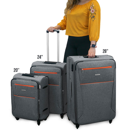 Set de 3 Maletas de tela VIVA 20", 24" Y 28”