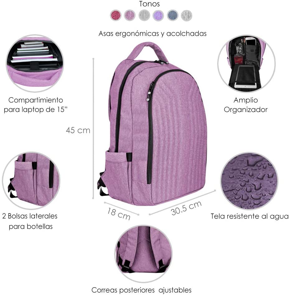 Backpack Juvenil Shell Lila