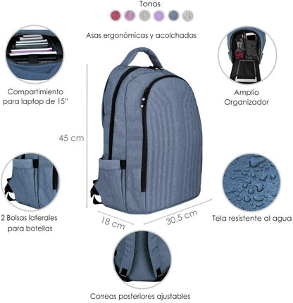 Backpack Juvenil Shell Azul